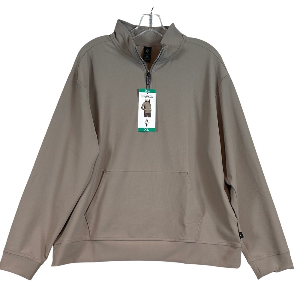 NWT Skechers GO‎ WALK Women XL Tan 1/4 Zip Pullover Moisture Wicking Yoga Gym